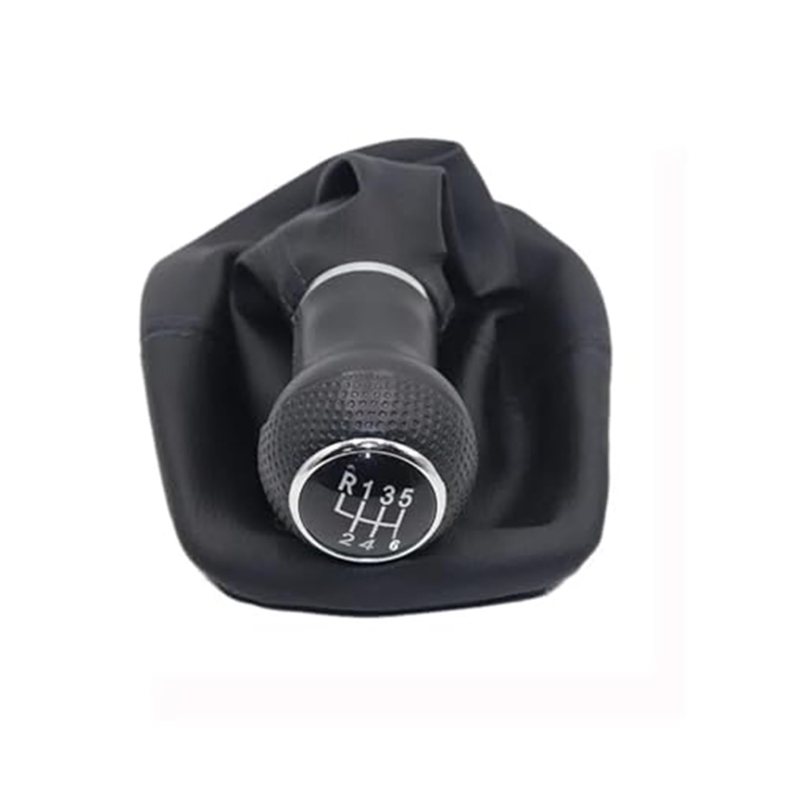 JOVERI 5 6 Gang Schaltknauf Hebel Schaltmanschette PU-Leder, for Seat, Leon Toledo 1999-2001 Schaltknauf Auto-Schalthebelabdeckung(Black R123456 Speed Type 1) von JOVERI