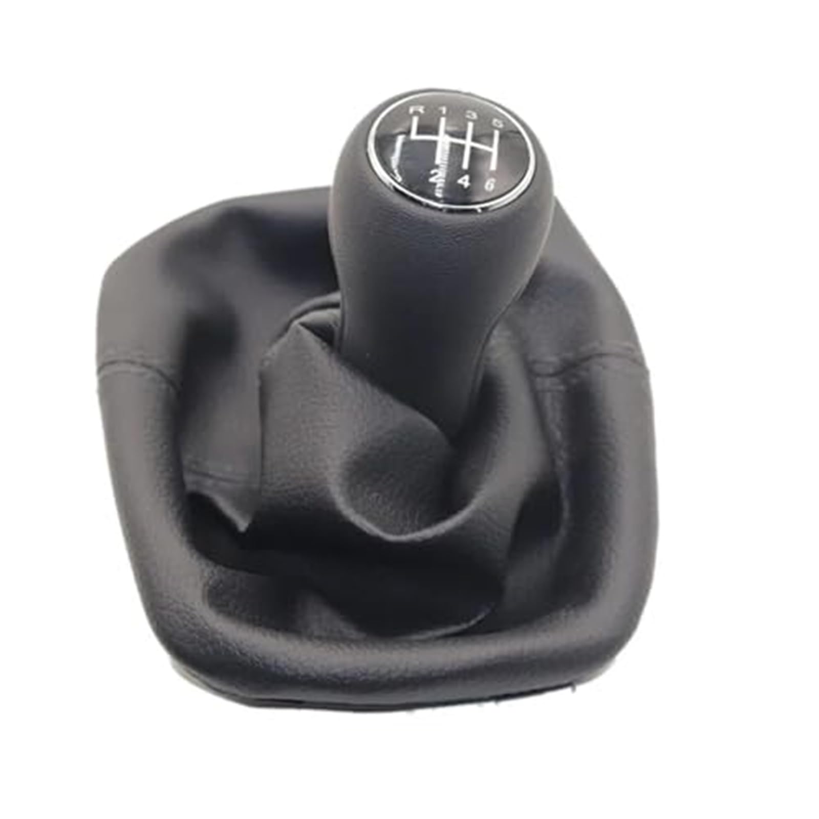 JOVERI 5 6 Gang Schaltknauf Hebel Schaltmanschette PU-Leder, for Seat, Leon Toledo 1999-2001 Schaltknauf Auto-Schalthebelabdeckung(Black R123456 Speed Type 6) von JOVERI