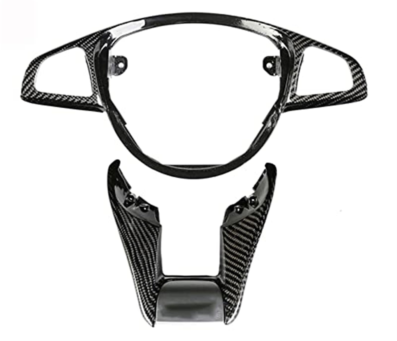 JOVERI Ab 2015, for Mercedes-Benz, W205 C63 W176 A45 W213 E63 W117 C117 CLA45 CLS63 GLA45 AMG Lenkradverkleidung aus Kohlefaser Aufkleber für die Mittelkonsole(Black Without Label B) von JOVERI