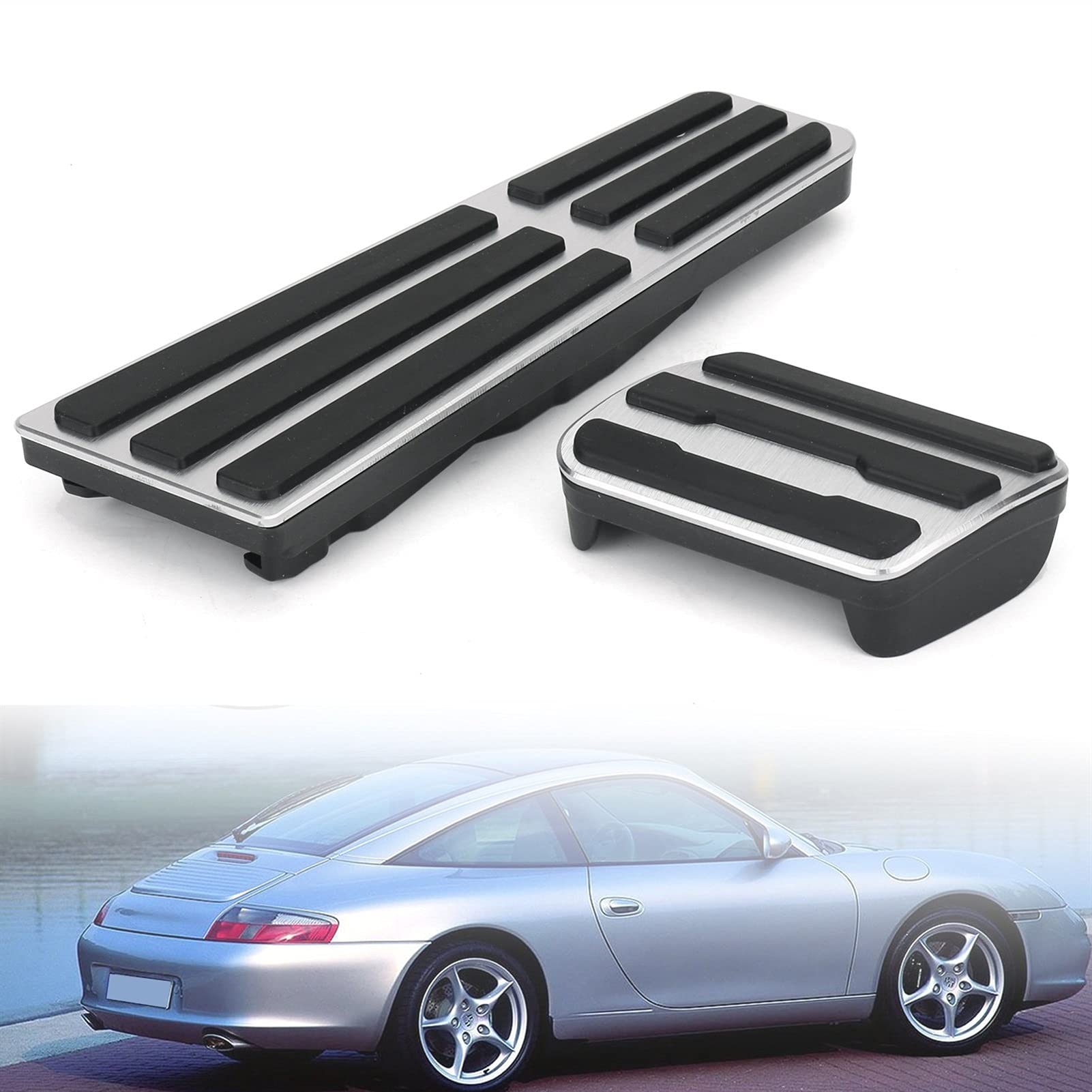 JOVERI Aluminium Kein Bohrer Kraftstoff Bremse at Pedal Abdeckung Pad Auto Zubehör Auto Teile, for Porsche, 911 718, for Panamera, Auto-Kupplungspedalauflage von JOVERI