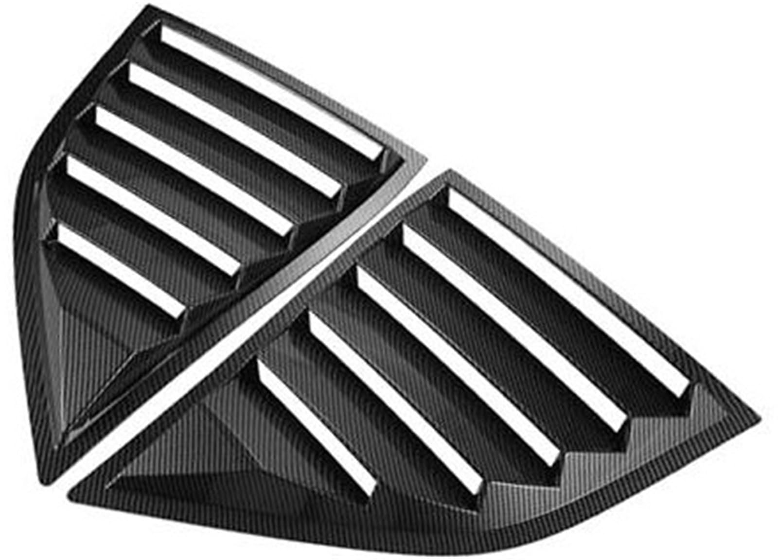 JOVERI Auto-Hecklamellen-Zieraufkleber, for Dodge, Challenger 2015–2022, Fenster-Seitenladen-Abdeckung, Lüftungsschaufel, ABS-Kohlefaser-Stil, Schwarz Lamellenverschluss der Heckscheibe(Black Carbon) von JOVERI