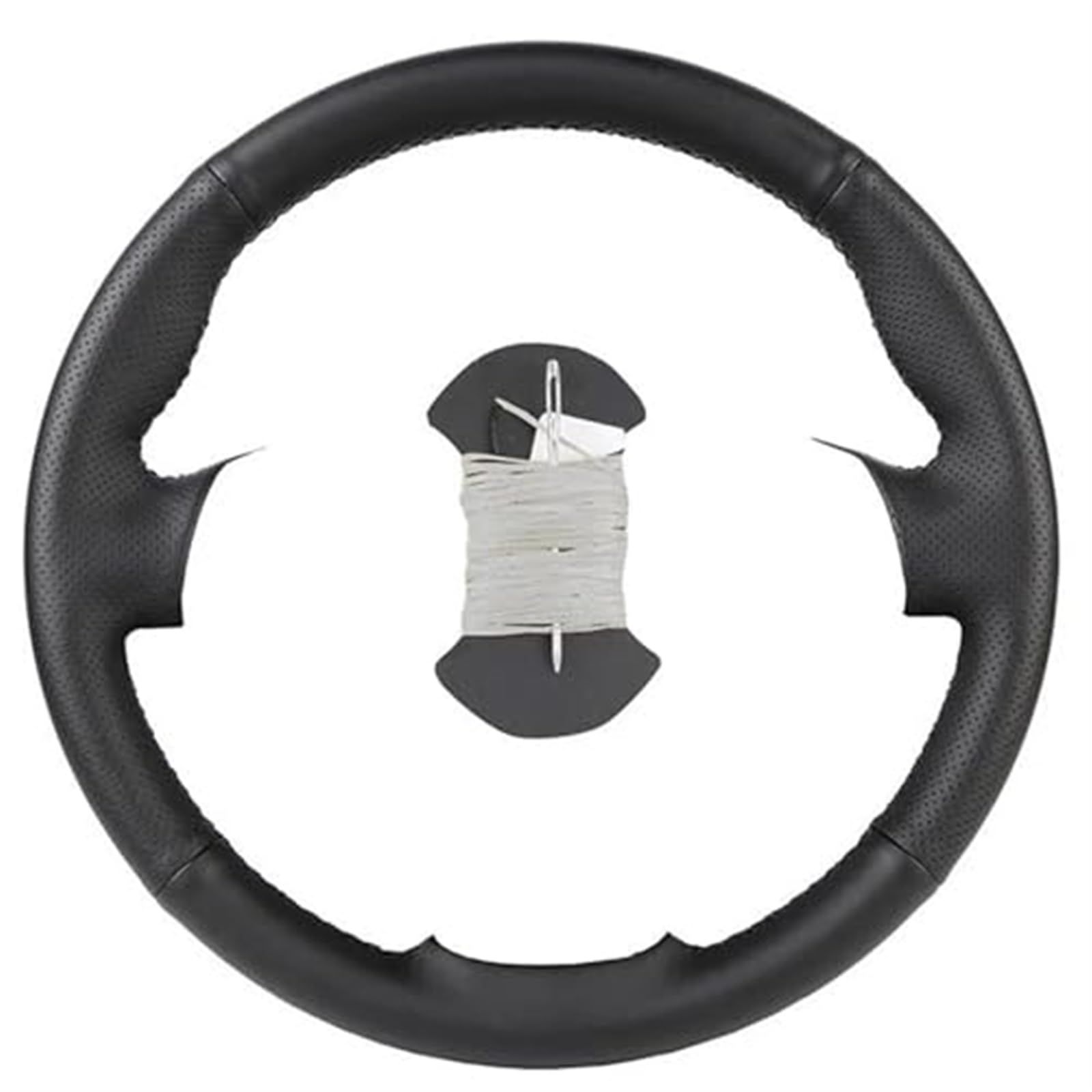 JOVERI Auto-Lenkradabdeckung, for Mercedes-Benz, for W639, for Viano 2006–2011, for Vito 2010–2015, Leder-Lenkradhülle Auto-Lenkradabdeckung(Black White) von JOVERI