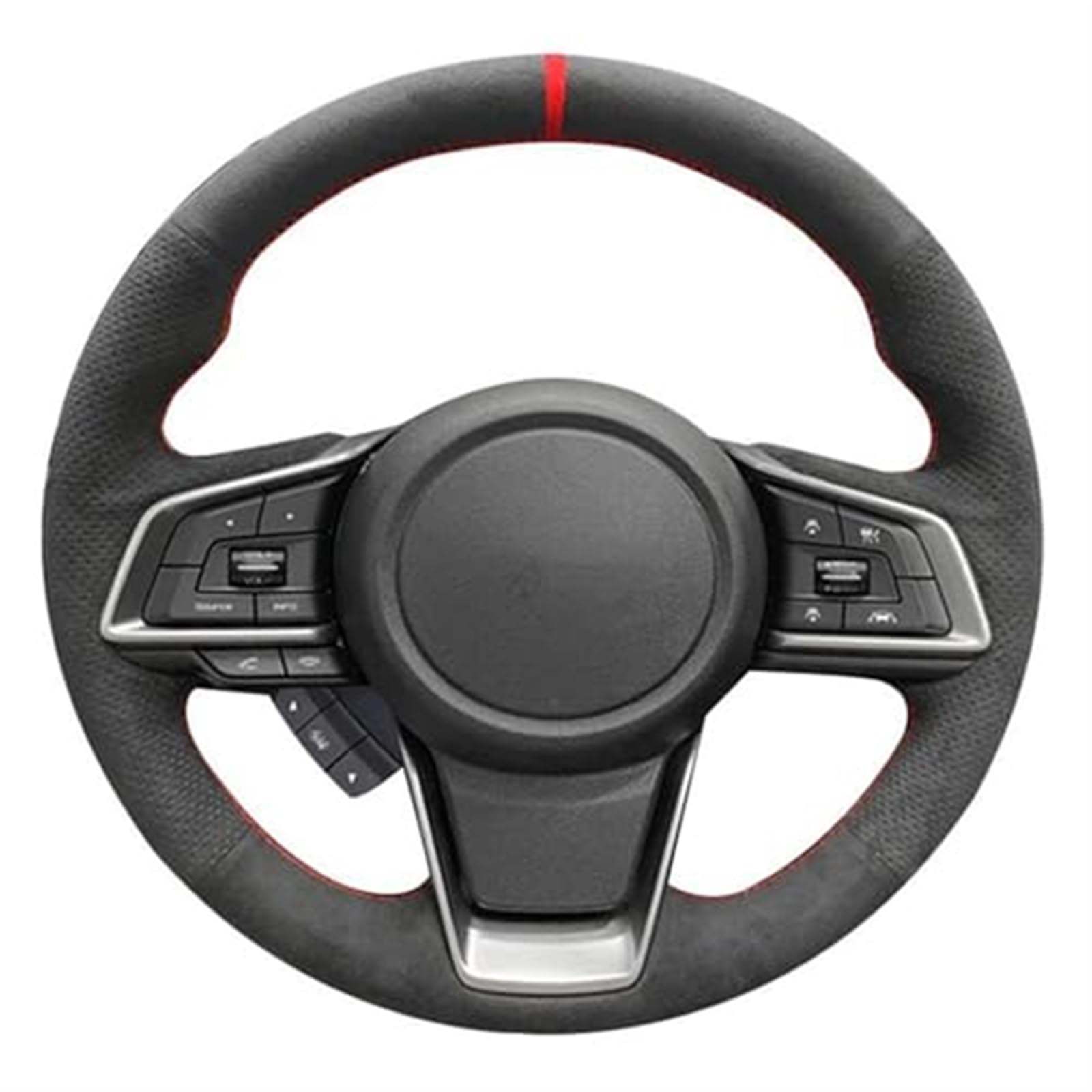 JOVERI Auto-Lenkradabdeckung, for Subaru, for Ester, 2019, for Ascent 2019, for Crosstrek 2018–2019, rutschfestes Autozubehör Auto-Lenkradabdeckung(Black Black Thread) von JOVERI