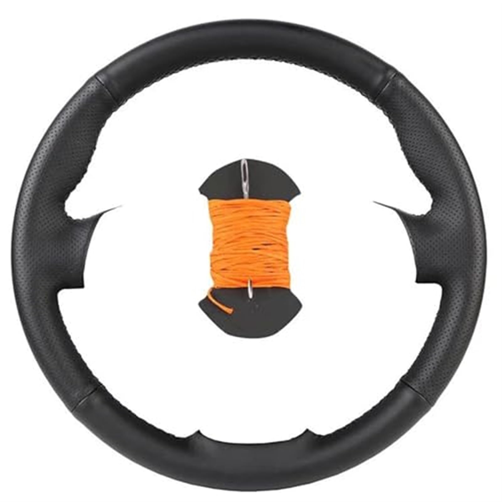 JOVERI Auto-Lenkradbezug, for, E39 E46 325i E53 X5 Auto-Lenkradhülle aus Kunstleder Auto-Lenkradabdeckung(Black Orange) von JOVERI