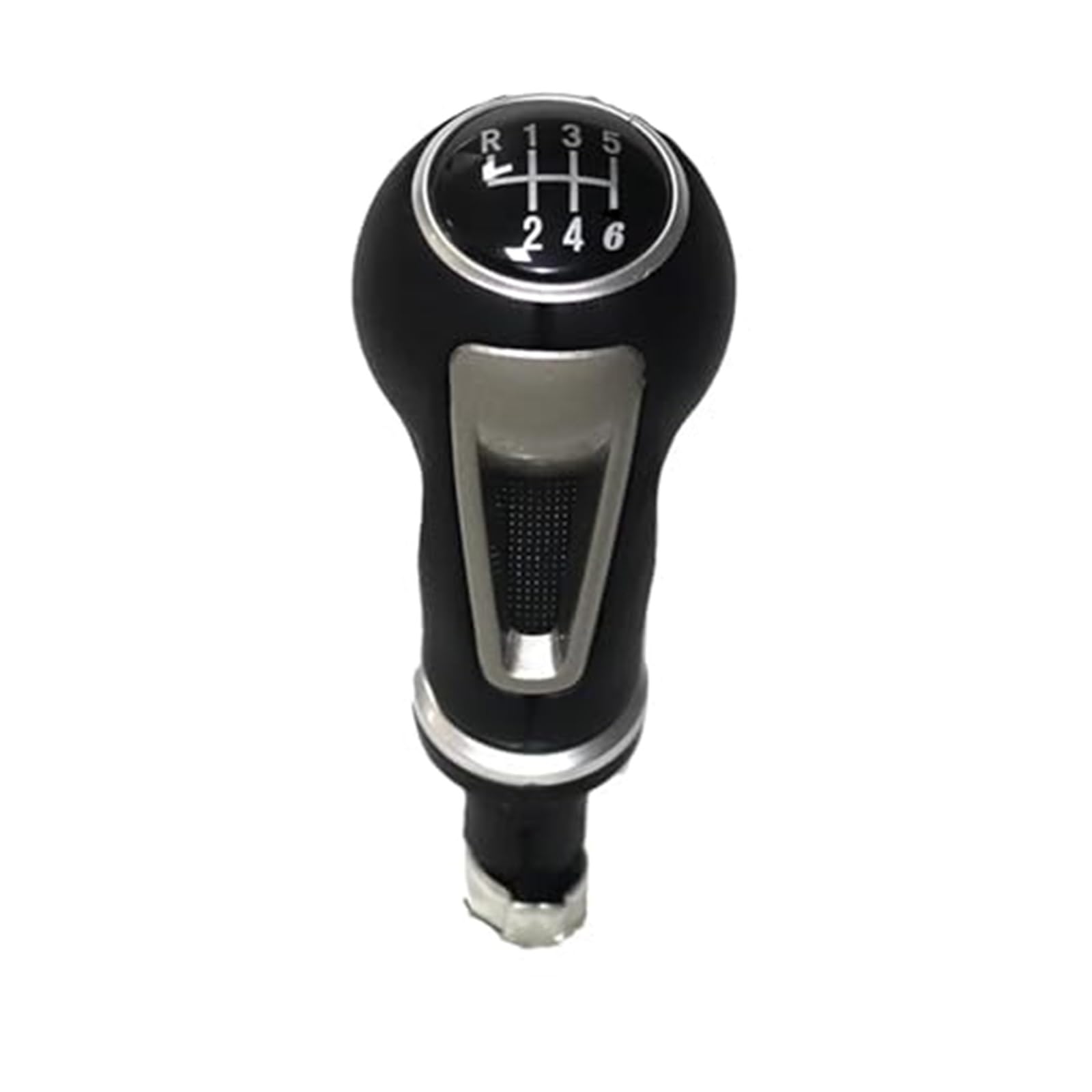 JOVERI Auto Schaltknauf Hebel Stick Gamasche Kofferraumabdeckung Kragen Leder, for Seat, Ibiza IV Auto-Schalthebelabdeckung(Black 6 Speed knob) von JOVERI