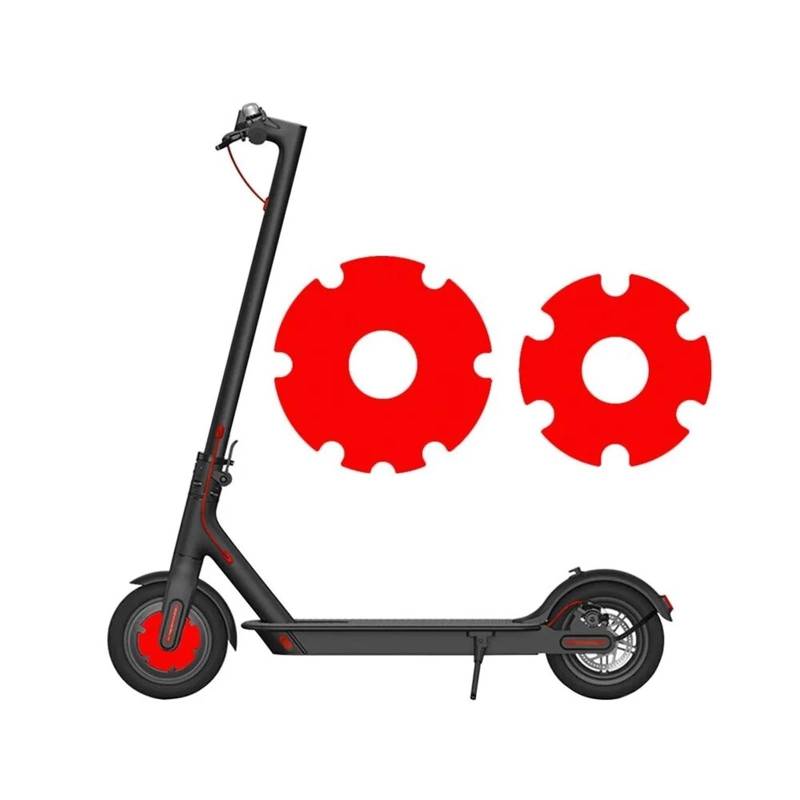 JOVERI Elektroroller Vorderradaufkleber PVC Motorschutzhülle Schale, for Xiaomi, M365/1s/Pro Tretroller Zubehör Roller-Radabdeckung(Red) von JOVERI