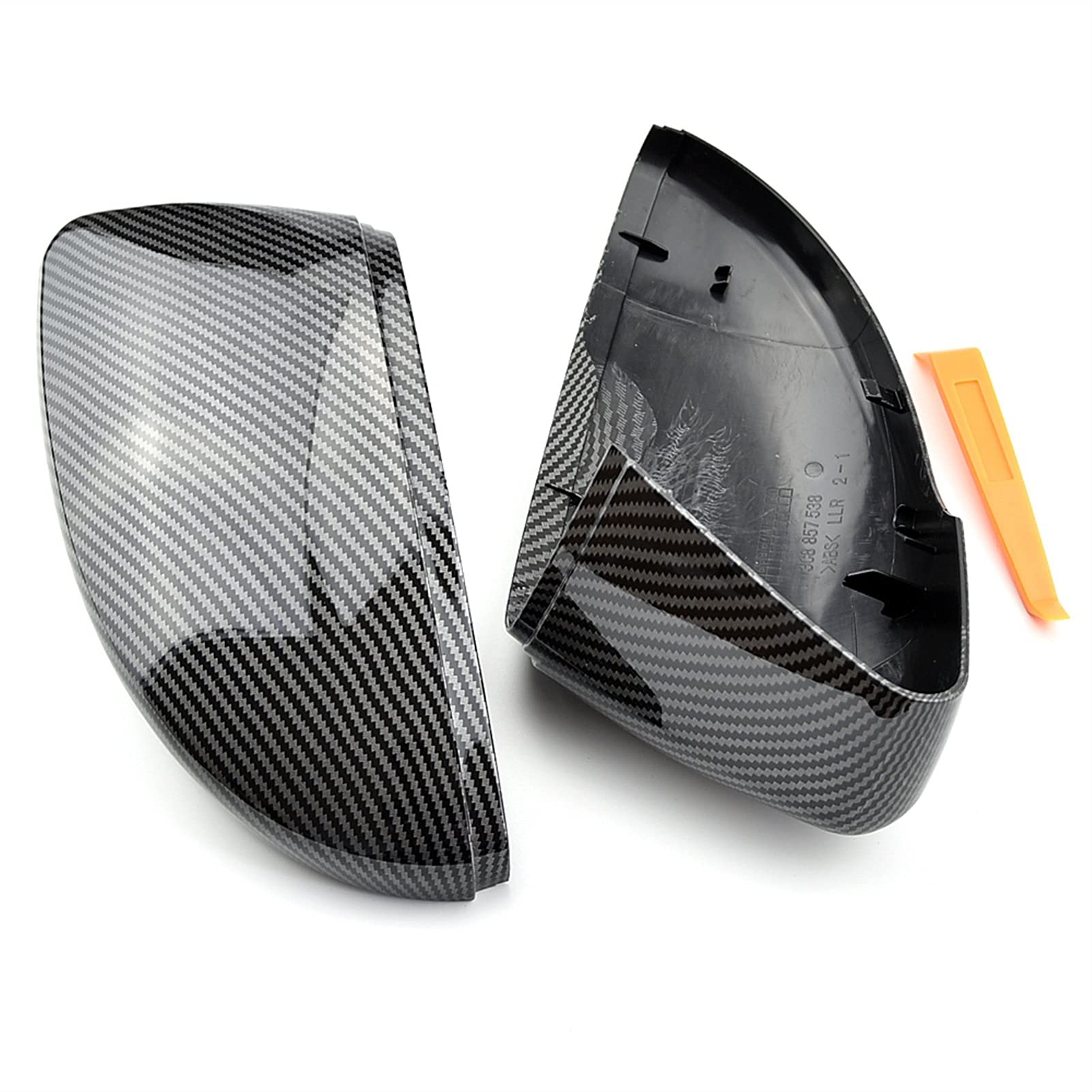 JOVERI Ersatz-Rückspiegelabdeckung, for VW, for Passat, B7, for Scirocco, for Käfer, CC, for EOS, for Jetta, MK6, Kohlefasermuster Seitenspiegelabdeckungen(Carbon Look Black) von JOVERI