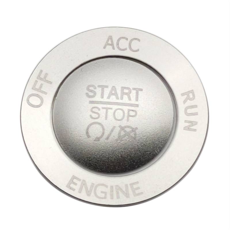 JOVERI Motor-Start-Stopp-Knopfknopfabdeckung + Ringverkleidungszubehör 2015-2020, for Dodge, for Challenger Charger Start-Stopp-Taste für Automotoren(Silver) von JOVERI