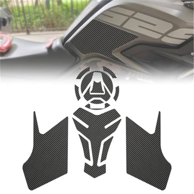 JOVERI Motorrad kompatibel mit VO-GE 525X 525 X 2022 2023 Carbon Fiber Fishbone Aufkleber Auto Motorrad Tank Pad Tankpad Schutz Rutschfestes Motorrad-Tankpad von JOVERI