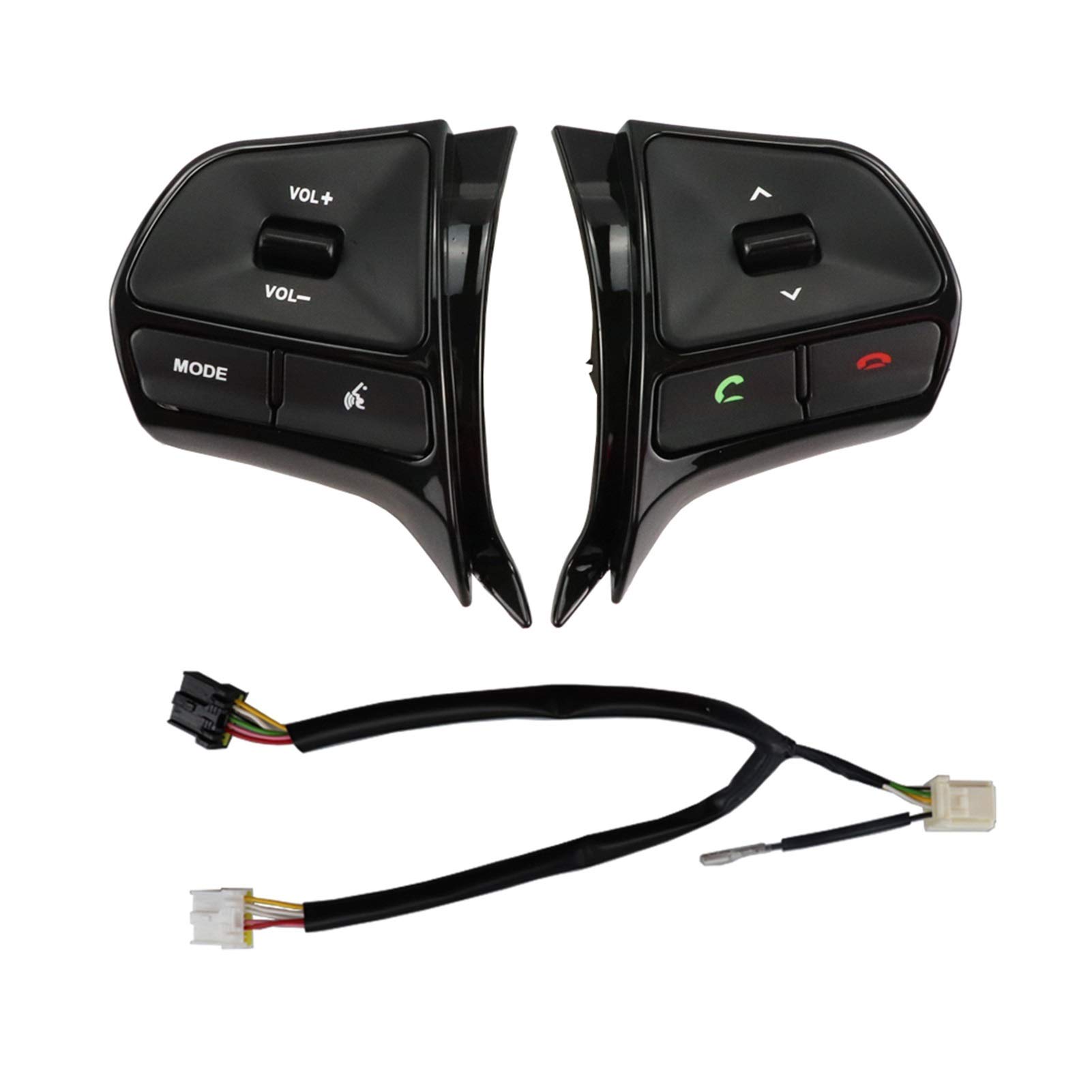 JOVERI Multifunktionale Lenkrad-Bedientaste, for Kia, for Rio 2011-2014 Jahr Audio Bluetooth Telefon Lautstärkeschalter Montierter Tempomat(Bright Black) von JOVERI