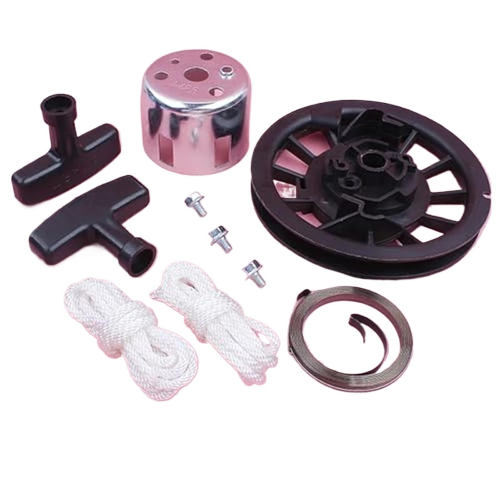 JOVERI Recoil Starter Pulley Frühling Seil Griff Grip Tasse Bolzen Kit for GX160 GX200 5,5 PS 6,5 PS GX 160 200 4 hub Rasenmäher Teil Federseil für Motorstarter von JOVERI