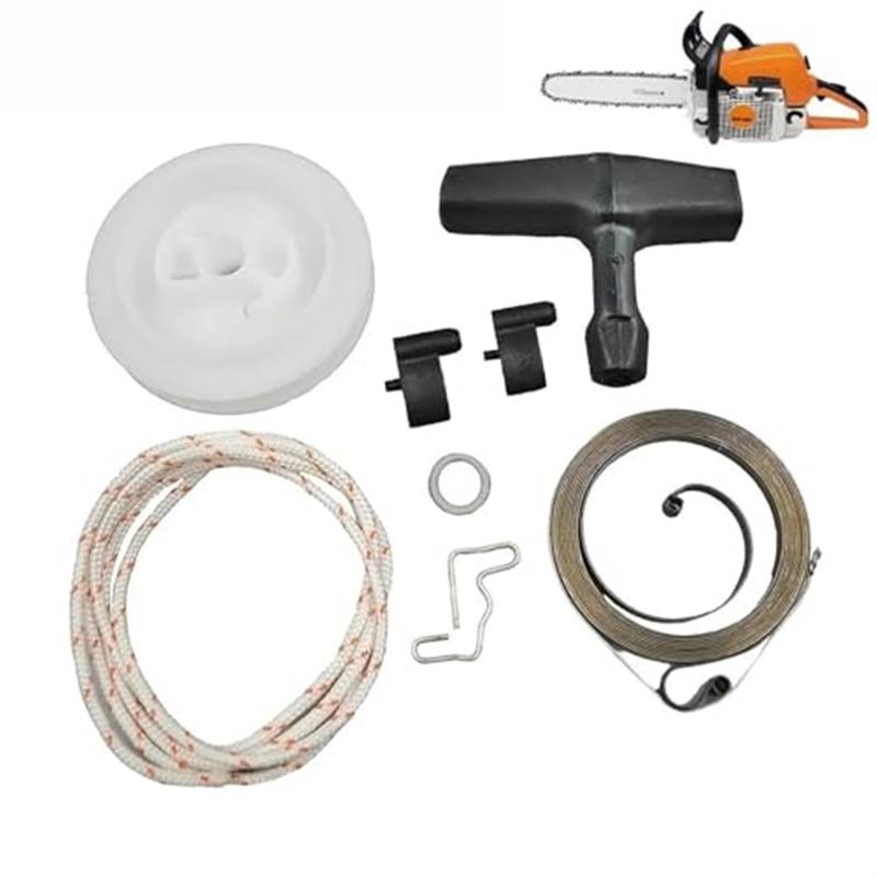 JOVERI Rückstoß-Rücklauf-Starter-Riemenscheibe, Federgriff, Griffseil, Hundeklinken-Set, for STIHL, MS290 029 MS310 MS390 039 Kettensäge 1128 195 0400 Federseil für Motorstarter von JOVERI