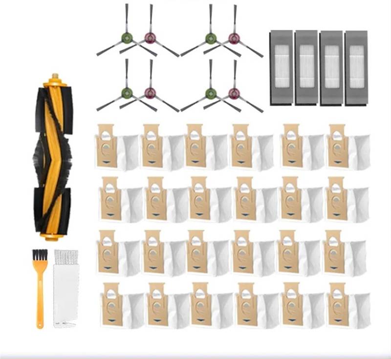 JOVERI for Ecovacs Deebot T9 AIVI T8 AIVI N8 Pro Staubbeutel Teile Hauptseitenbürste HEPA-Filter Roboter-Staubsauger Ersatzzubehör Roboter-Staubsauger-Set(38pcs) von JOVERI