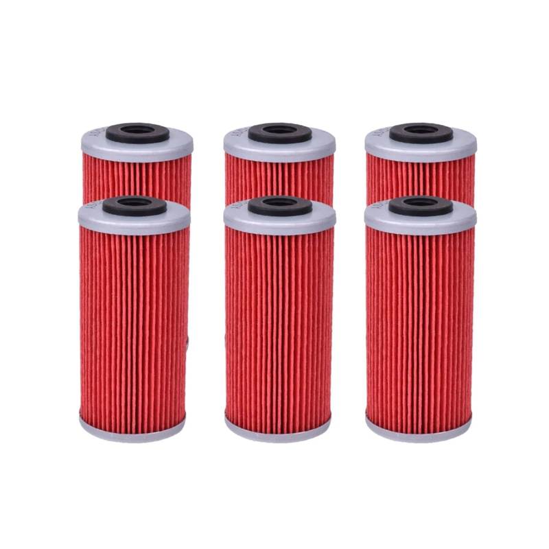 Motorrad Öl Filter for G 450 G450 X G450X for SMR449 TC449 TE449 SMR511 TE511 TC TE 449 511 Für(6pcs Red) von JOYBUYAU