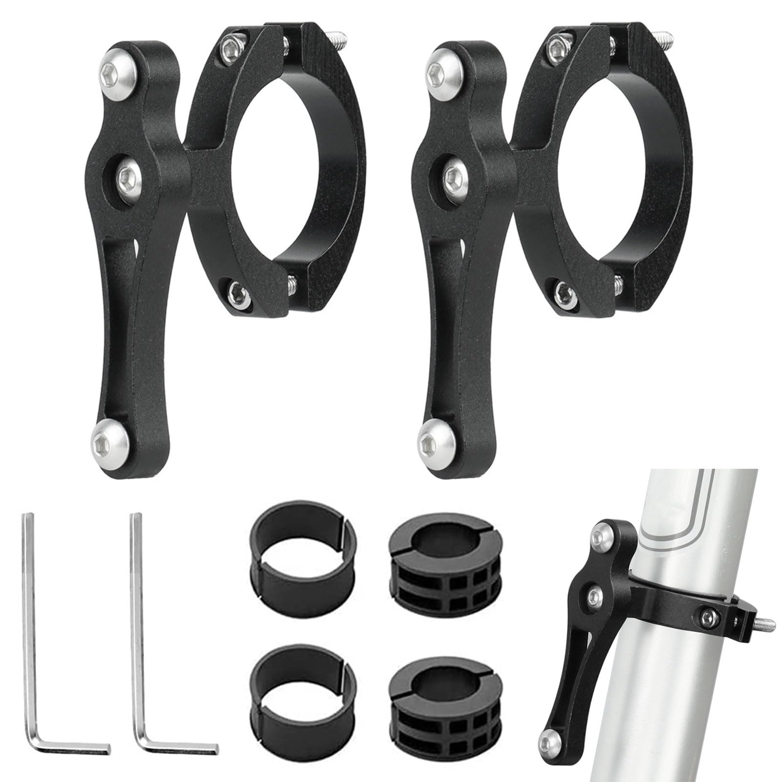 JOYOLA 2 Stück Flaschenhalter Adapter Fahrrad, Aluminum Adapter für Flaschenhalter, Adapter Flaschenhalterhalterung mit Inbusschlüssel, Fahrrad Trinkflaschenhalter für Fahrräder, Motorräder von JOYOLA