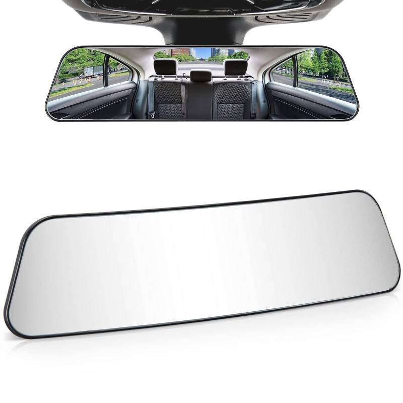 JOYTUTUS Auto Rückspiegel, Universal Auto Panorama Rückspiegel, Blendschutz Auto Innenspiegel zum Aufstecken, Weitwinkel Spiegel für Autos, SUVs, Lkw, Pkw, Transparent(300 x 75 mm) von JOYTUTUS