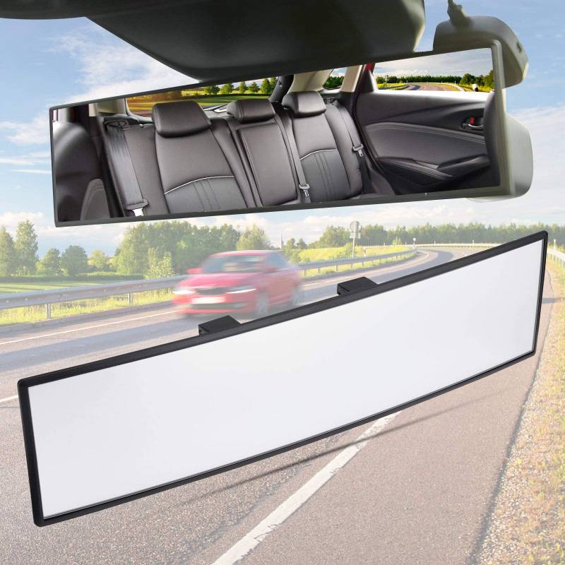 JOYTUTUS Auto Rückspiegel, Universal Auto Panorama Rückspiegel, Blendschutz Auto Innenspiegel zum Aufstecken, Weitwinkel Spiegel für Autos, SUVs, Lkw, Pkw, Transparent(300 x 78 mm) von JOYTUTUS