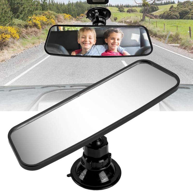 JOYTUTUS Rückspiegel Auto mit Saugnapf, Universal Auto Panorama Rückspiegel, Auto Innenspiegel zum Aufstecken, Autospiegel für Fahrprüfung, Rückspiegel für Auto SUV Trucks(200 x 60 mm) von JOYTUTUS