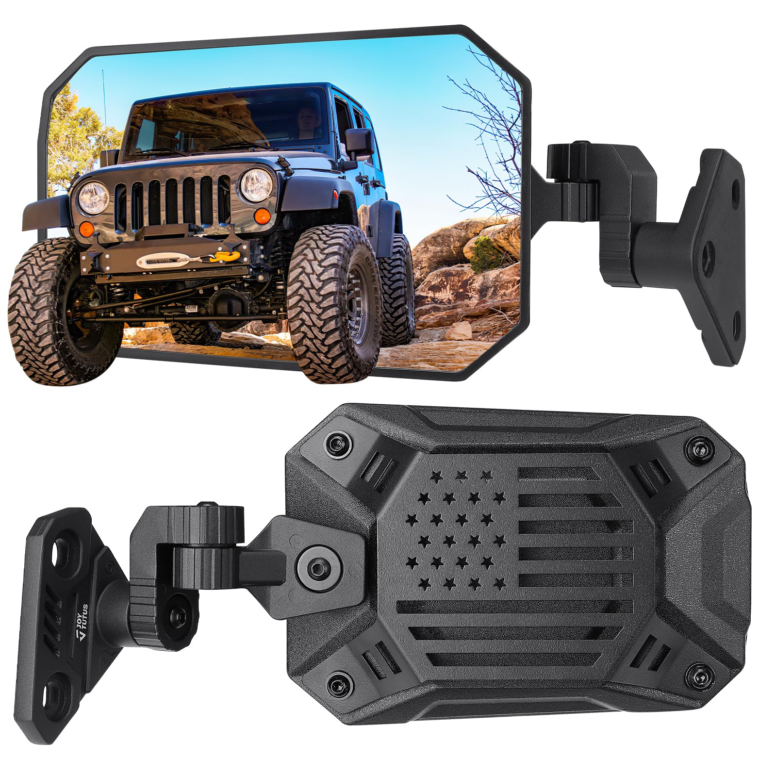 JOYTUTUS Wrangler Spiegeltüren, kompatibel mit Wrangler TJ JK & Unlimited, Wrangler JK Seitenspiegeln für Wrangler 1997–2018, breitere Sicht, kein Vibrieren und Wackeln, zum Patent angemeldet von JOYTUTUS