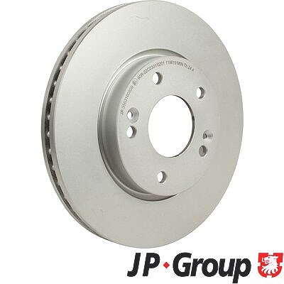 Jp Group 1x Bremsscheibe Vorderachse Belüftet [Hersteller-Nr. 3563100800] für Hyundai, Kia von JP GROUP