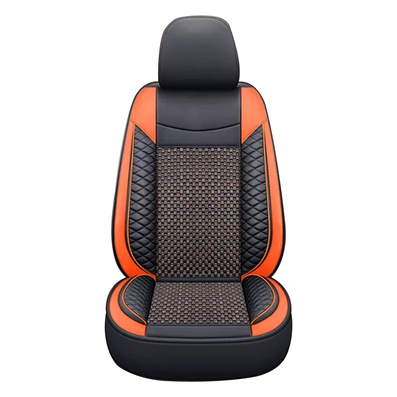 JPDEDIAN Autositzbezüge Leder für VW T-ROC Sitzbezüge Autositzschoner, FüNfteiliges Set AutozubehöR Innenraum, Perfekter Schutz Für Autositze, orange Black von JPDEDIAN