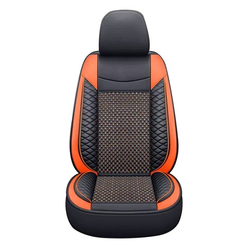 JPDEDIAN Autositzbezüge Leder für VW T-ROC Sitzbezüge Autositzschoner, FüNfteiliges Set AutozubehöR Innenraum, Perfekter Schutz Für Autositze, orange Black von JPDEDIAN