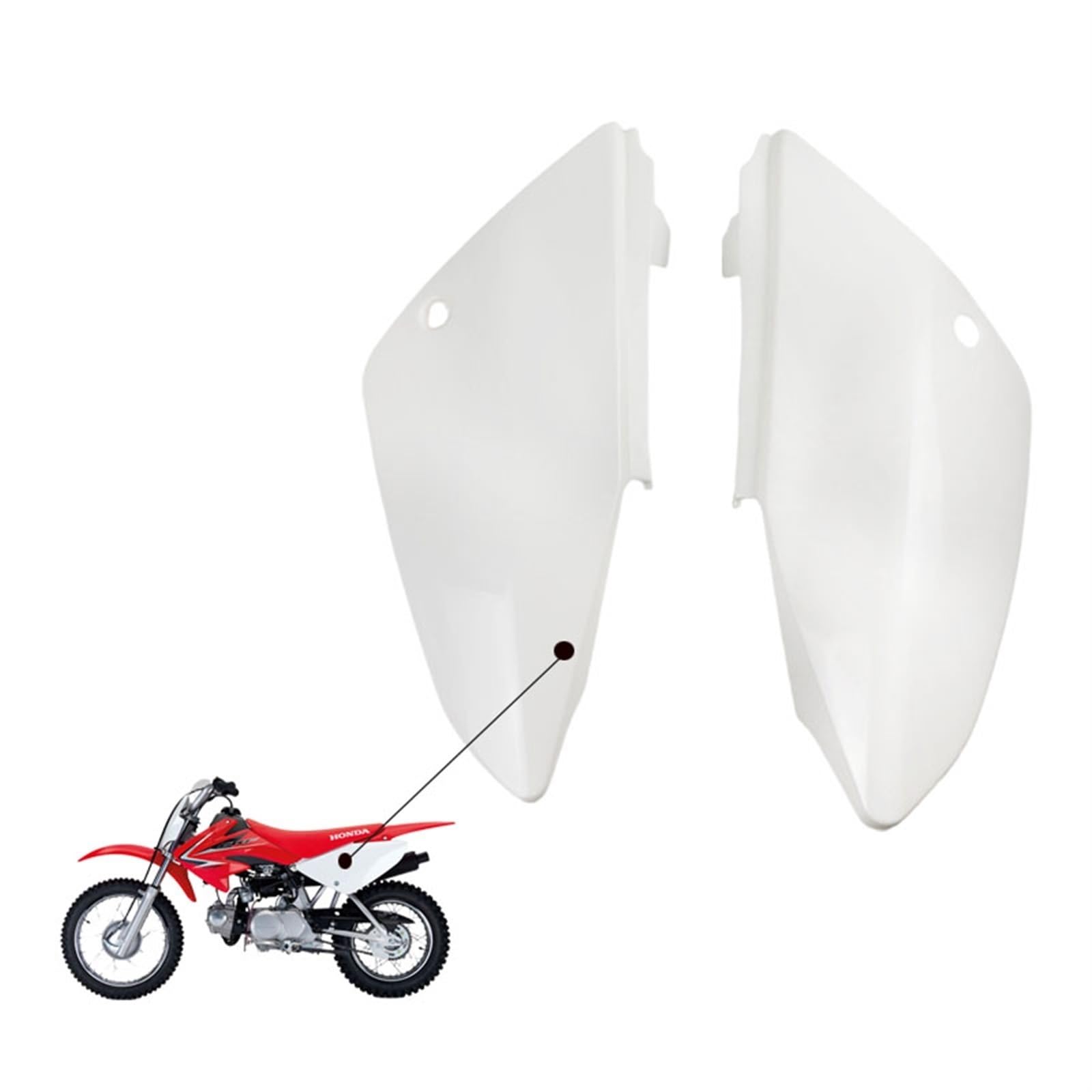 JPLZOM Geändert CRF 70 Kunststoff Hinten Seite Abdeckung Schlamm Schutz Verkleidung Kit CRF70 XR Dirt Pit Bike Ersatzteile Motorradverkleidungs-Kits(White) von JPLZOM