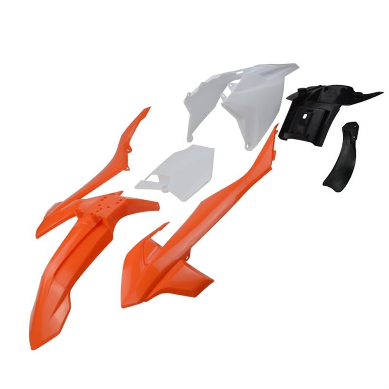 JPLZOM KT 50 Modifizierter PP-Kunststoff-Verkleidungskörpersatz Kindermotorrad-Kunststoffkotflügelsatz Chinese 50, for Mini, Pit Dirt Bike-Teile Motorradverkleidungs-Kits(Orange White) von JPLZOM