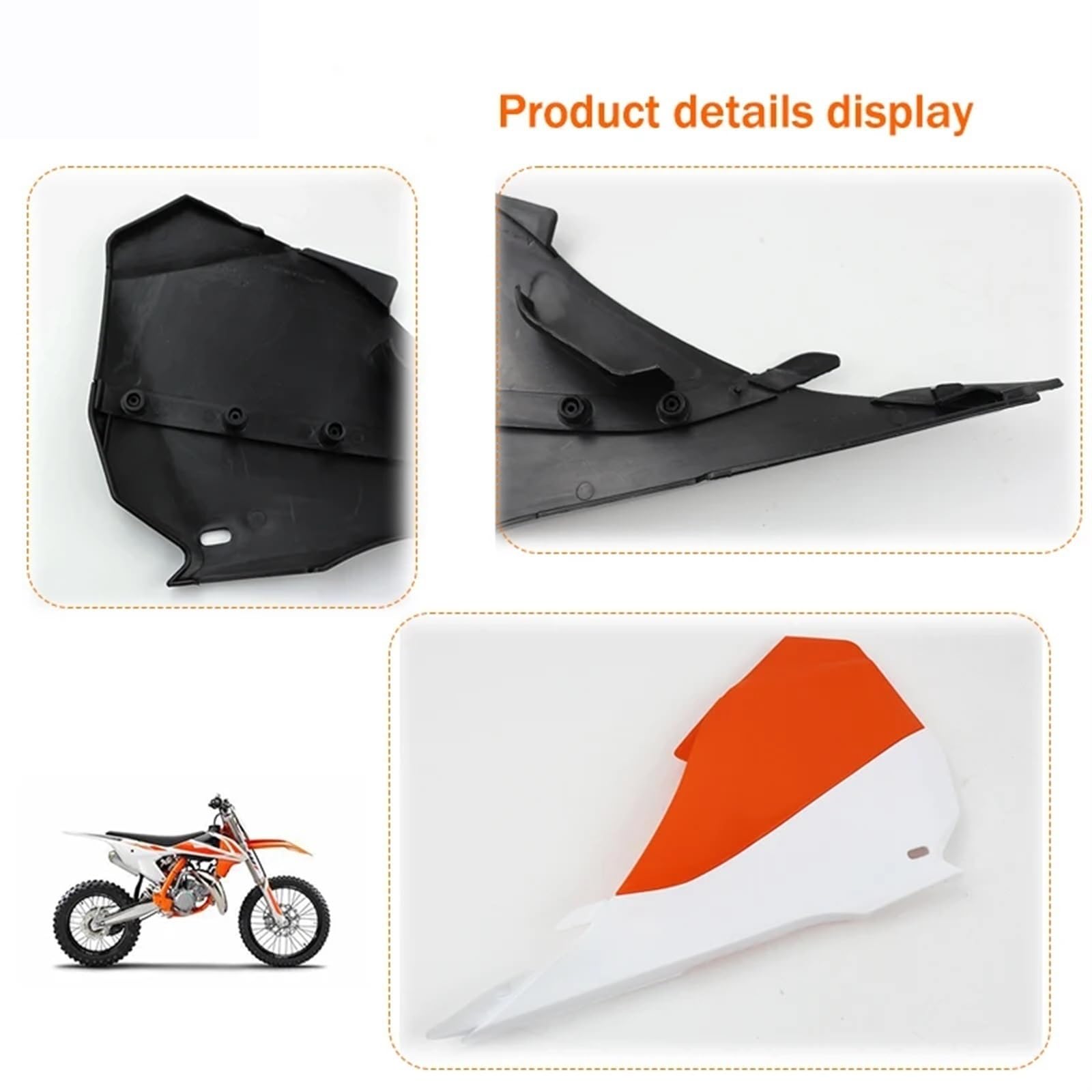 JPLZOM Motorrad KT85 Kunststoffabdeckung Verkleidung Body Kit Linke Seite Kotflügel, for KT 85 Dirt Pit Bike Motocross Zubehör Motorradverkleidungs-Kits(Orange) von JPLZOM