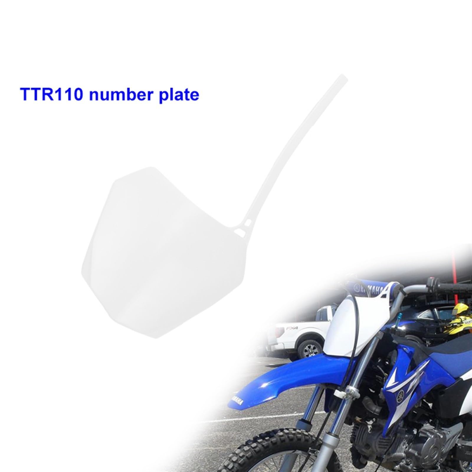 JPLZOM Motorrad TTR110 vorderes Nummernschild-Kotflügelabdeckungs-Kunststoffverkleidungsset, for TTR 110 Dirt Pit Bike-Zubehör Motorradverkleidungs-Kits(White) von JPLZOM