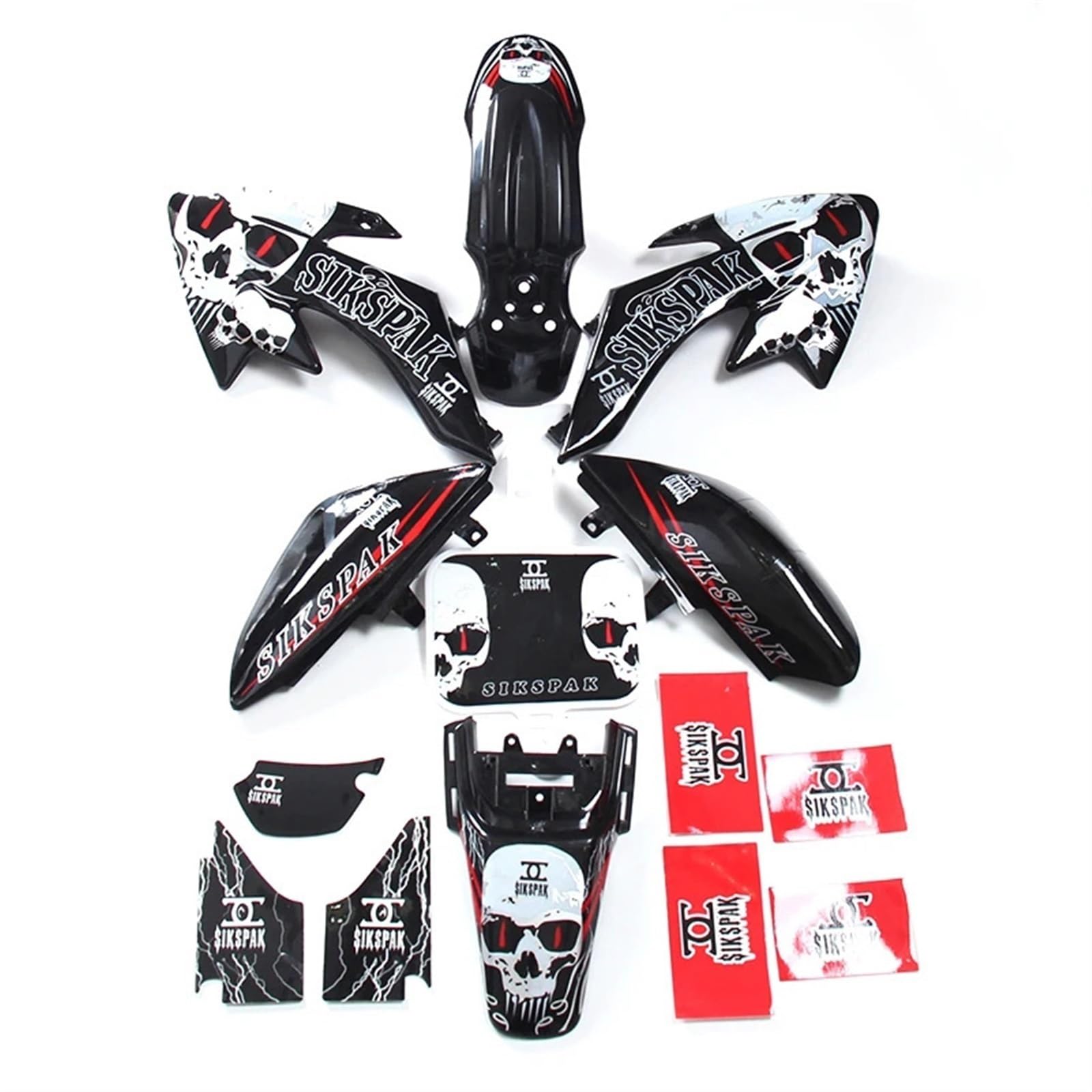 JPLZOM Motorrad-Verkleidungsset, Karosserie-Kunststoff-Set + 3 m Grafik-Aufkleber-Aufkleber-Set, for XR50 CRF50 50/70/90/110/125 CC Pit Dirt Bikes Motorradverkleidungs-Kits(B) von JPLZOM