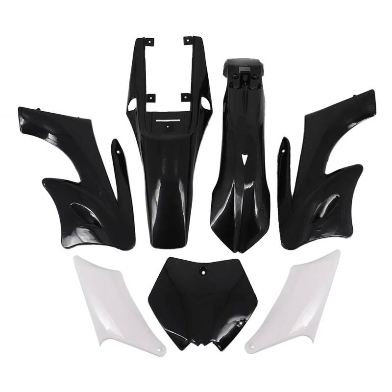 JPLZOM Neue Motorrad-Kunststoffabdeckung, Verkleidungs-Sets, Kotflügel, Kotflügel, for 47 49 cc Motor 2-Takt Apollo Kids Dirt Pocket Bike Zubehör Motorradverkleidungs-Kits(Black Plastic) von JPLZOM