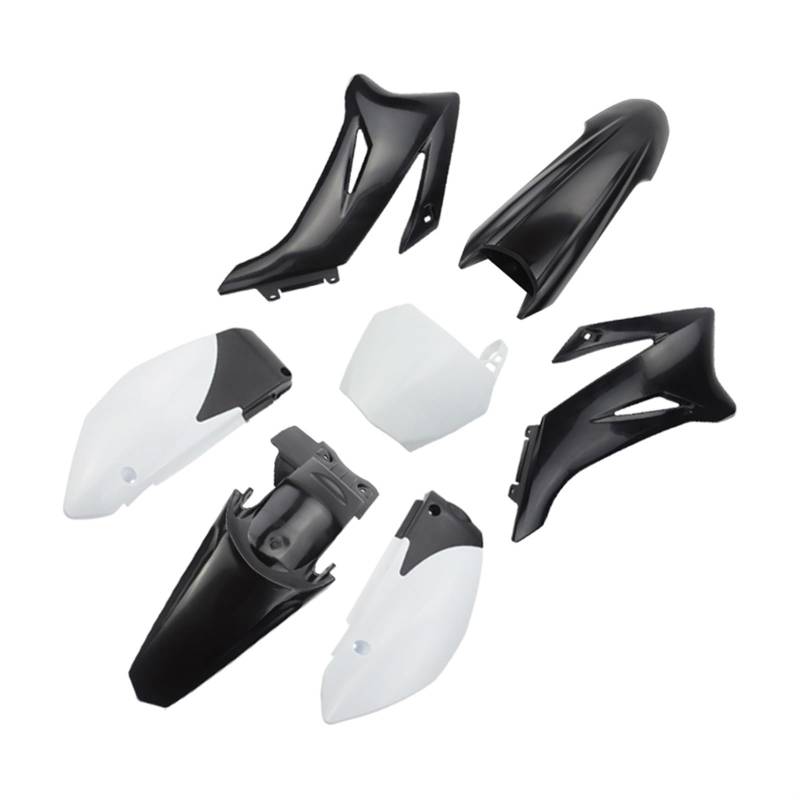 JPLZOM TTR110 Motorrad Kunststoffabdeckung Verkleidung Karosserieabdeckung Kit Set Kotflügel, for TTR110 Pit Dirt Bike Motocross Teile Motorradverkleidungs-Kits(White Black) von JPLZOM