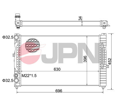 Kühler, Motorkühlung JPN 60C9001-JPN von JPN