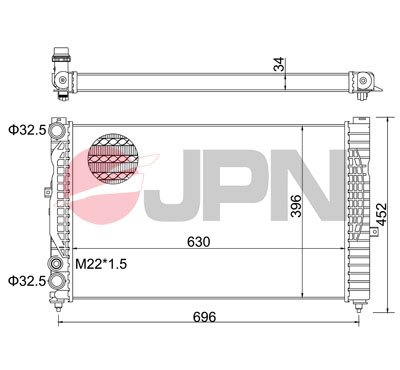 Kühler, Motorkühlung JPN 60C9001-JPN von JPN