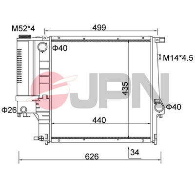 Kühler, Motorkühlung JPN 60C9006-JPN von JPN