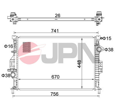 Kühler, Motorkühlung JPN 60C9014-JPN von JPN