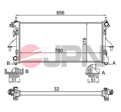 Kühler, Motorkühlung JPN 60C9019-JPN von JPN