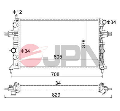 Kühler, Motorkühlung JPN 60C9029-JPN von JPN