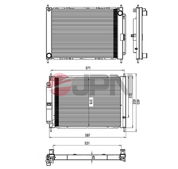 Kühler, Motorkühlung JPN 60C9048-JPN von JPN