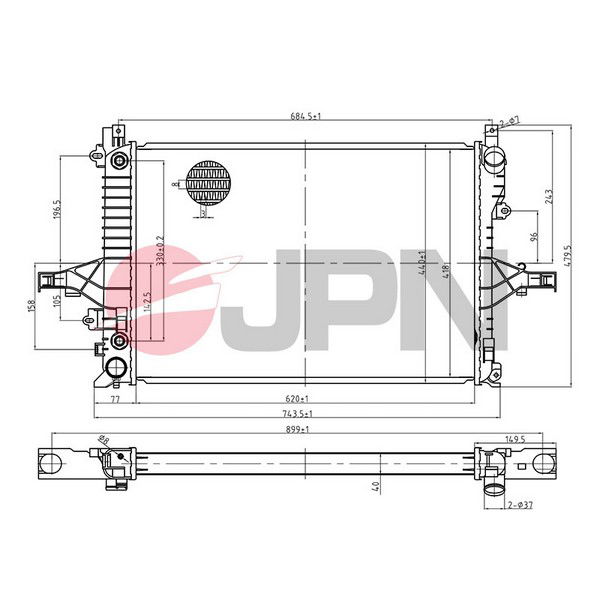 Kühler, Motorkühlung JPN 60C9072-JPN von JPN