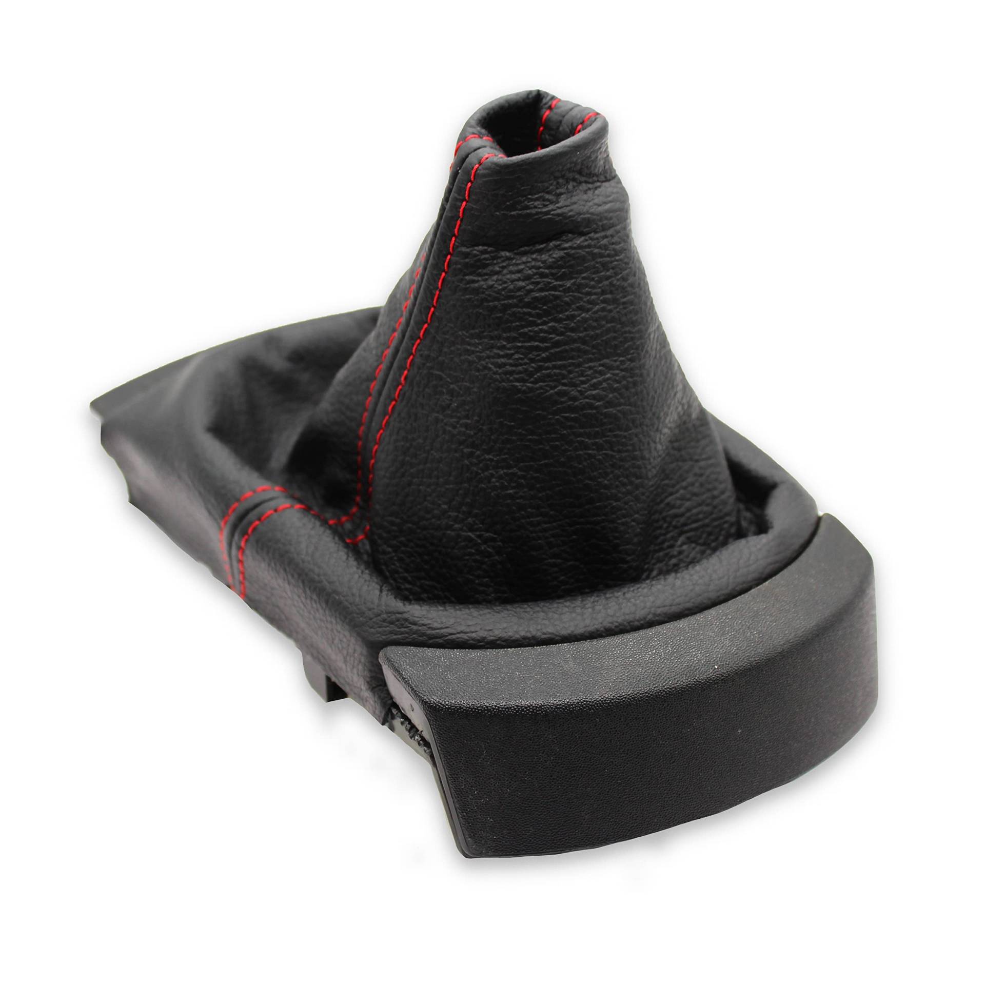 Für SEATIBIZA Modelo 2002-2008 Schaltsack Schaltmanschette Passend Für 100% Leder Color Negro - Rot Faden von JPstraps