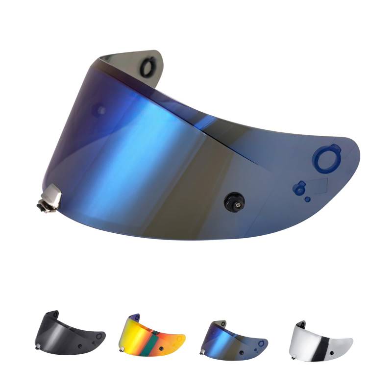 Helmvisier Motorrad für Rpha 70 Visier/Rpha 11/Hj-26,Motorradhelm Visier,Helmvisier Motorrad Windschutz Helm Objektiv Visier Vollgesichts,Helmvisiere Zubehör Ersatz(Chrom Blau) von JQF Gear