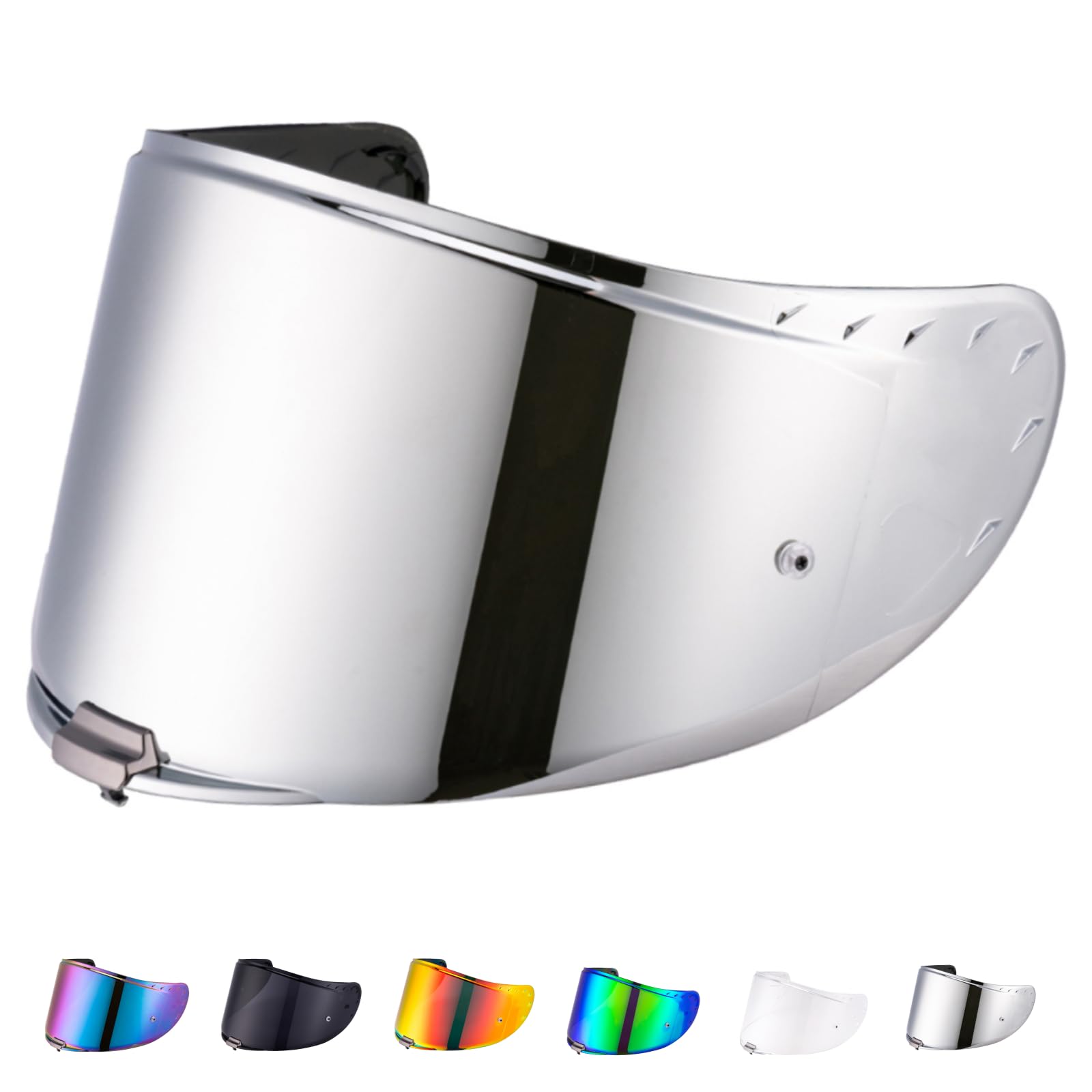 Helmvisier für FF327 Challenger,Motorradhelm Visier,Motorrad Windschutz Helm Objektiv,Helm Visier mit Anti-Beschlag-Nagelbefestigung (Silber) von JQF Gear