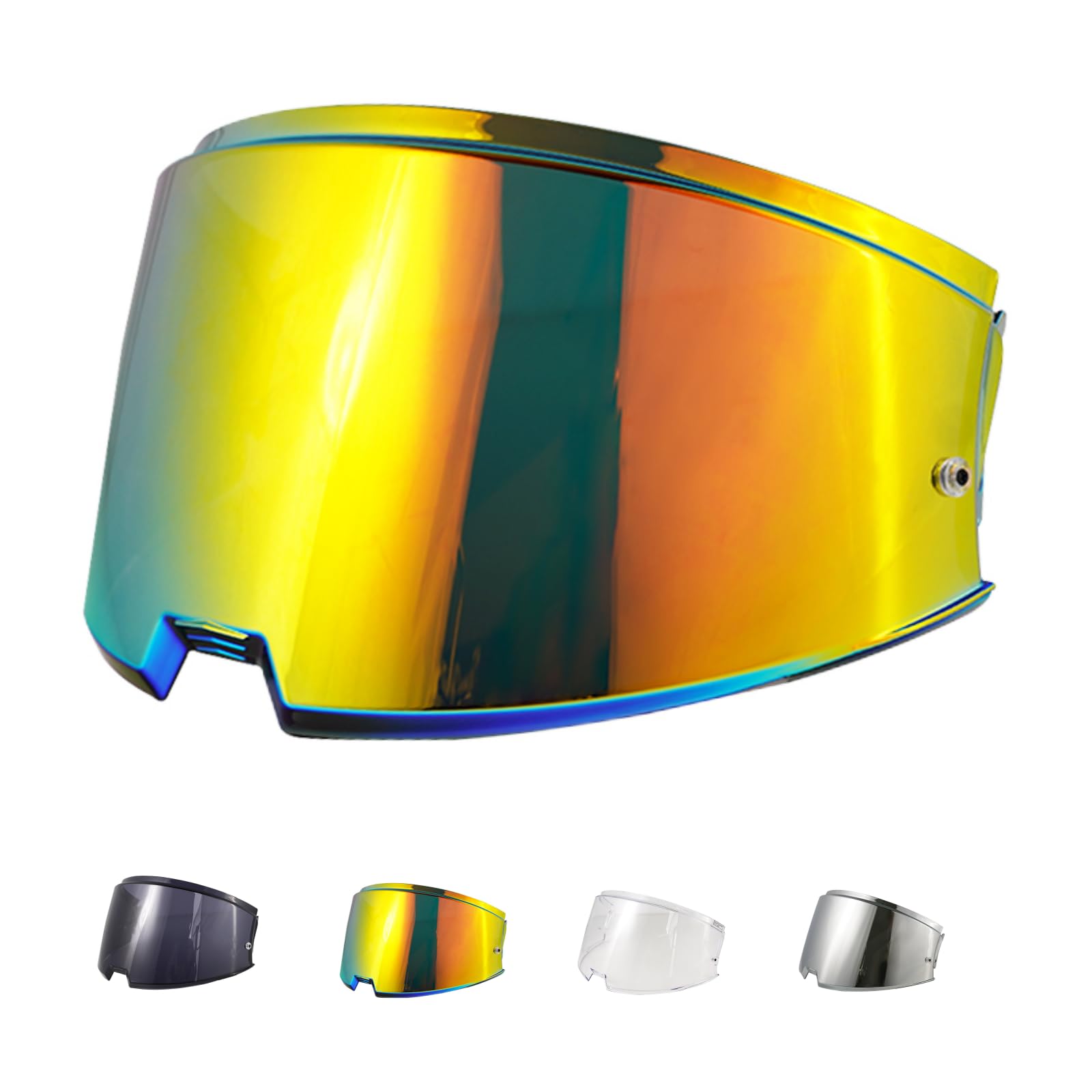 Helmvisier für FF906 Advant Flip Up Helmet,Motorradhelm Visier,Motorrad Windschutz Helm Objektiv Visier,Ersatz Helmvisier Helm Zubehör (Chrom Rot) von JQF Gear