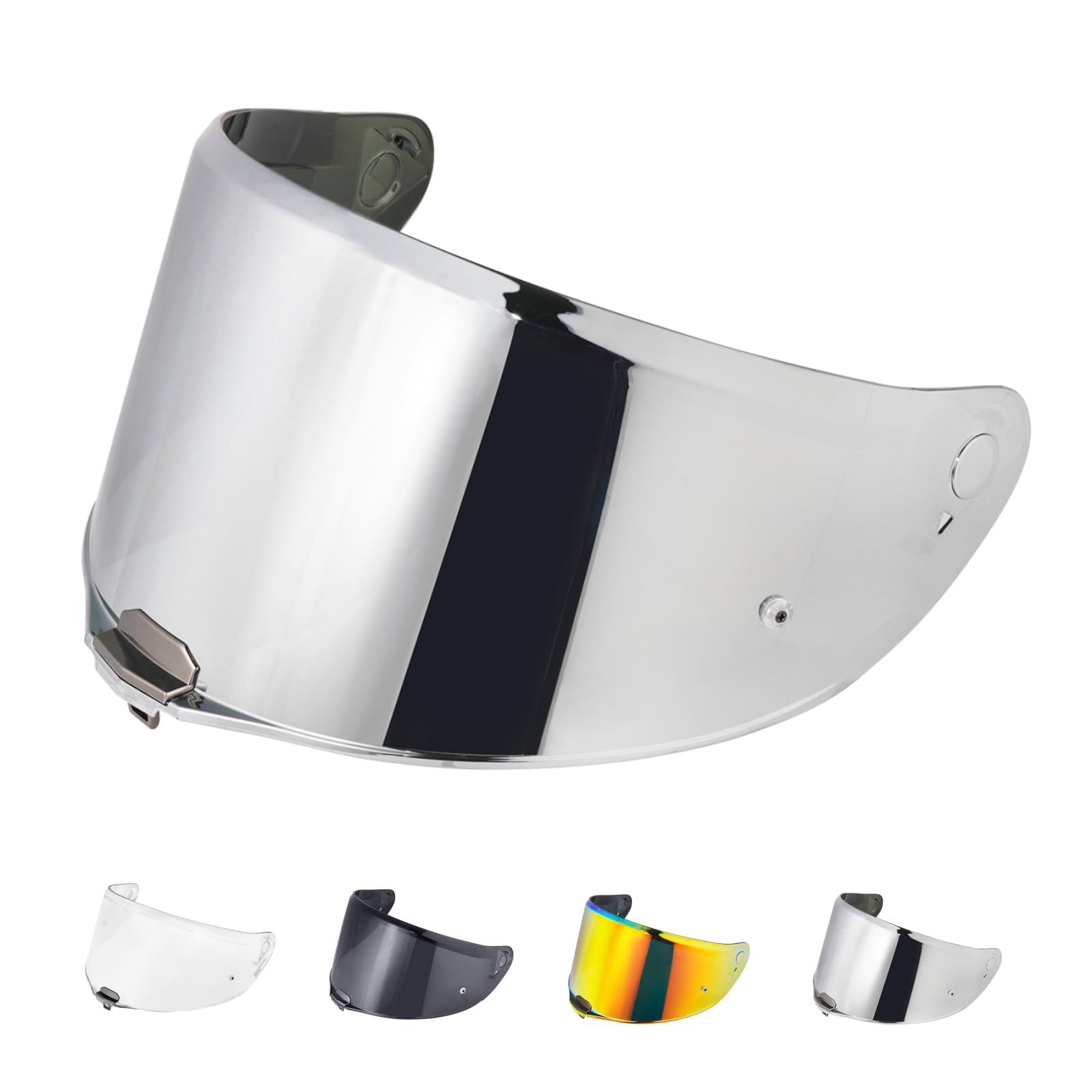 Helmvisier für LS2 FF811/VECTOR II/Citation II,Motorradhelm Visier,Motorrad Vollgesichtshelm Windschutzscheibe Schutzhülle Ersatz (Chrom Silber) von JQF Gear