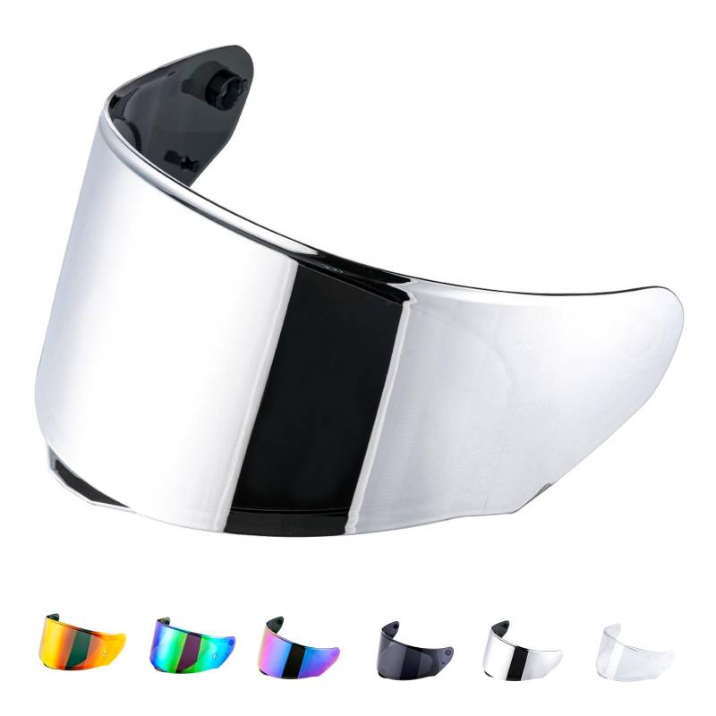 Helmvisier für FF800/FF353/FF328,Motorradhelm Visier,Motorrad Windschutz Helm Objektiv Visier Vollgesichts,Helmvisiere Zubehör Ersatz(Chrom Silber) von JQF Gear