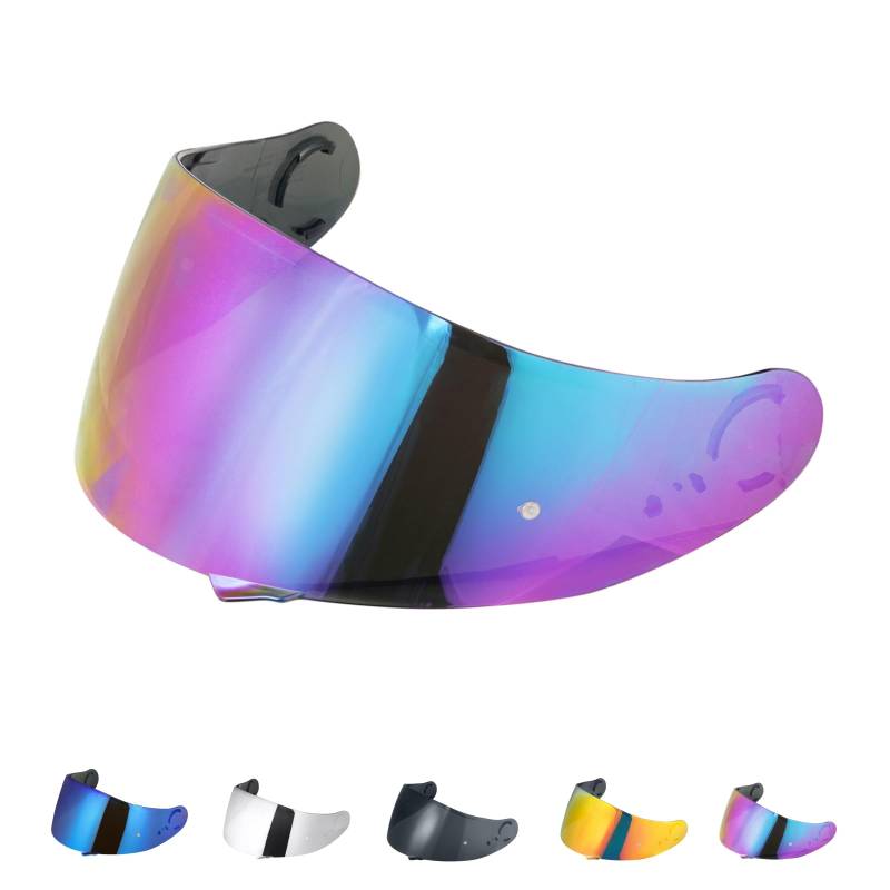 Motorradhelm Visier für GT Air Neotec CNS-1 TC-5 TC-9 GT Air 2,Helmvisier Motorrad Windschutz Helm Objektiv Visier Vollgesichts,Helmvisiere Zubehör Ersatz(Regenbogen) von JQF Gear