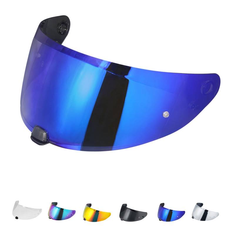 Motorradhelm Visier für Hjc i70 i10 HJ-31,Helmvisier Motorrad Windschutz Helm Objektiv Visier Vollgesichts,Helmvisiere Zubehör Ersatz(Blau) von JQF Gear