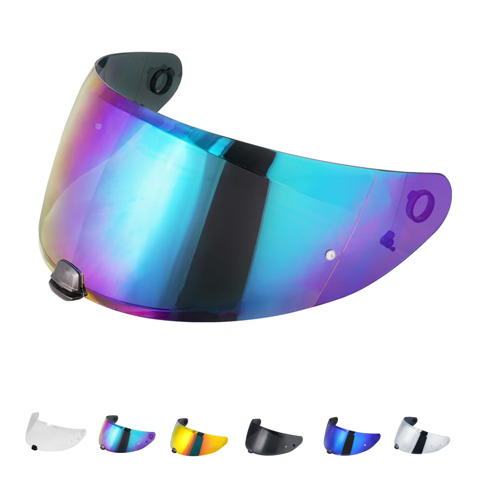 Motorradhelm Visier für i70 i10 HJ-31,Helmvisier Motorrad Windschutz Helm Objektiv Visier Vollgesichts,Helmvisiere Zubehör Ersatz(Regenbogen) von JQF Gear